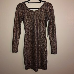 Haute Monde- Copper knee-length dress